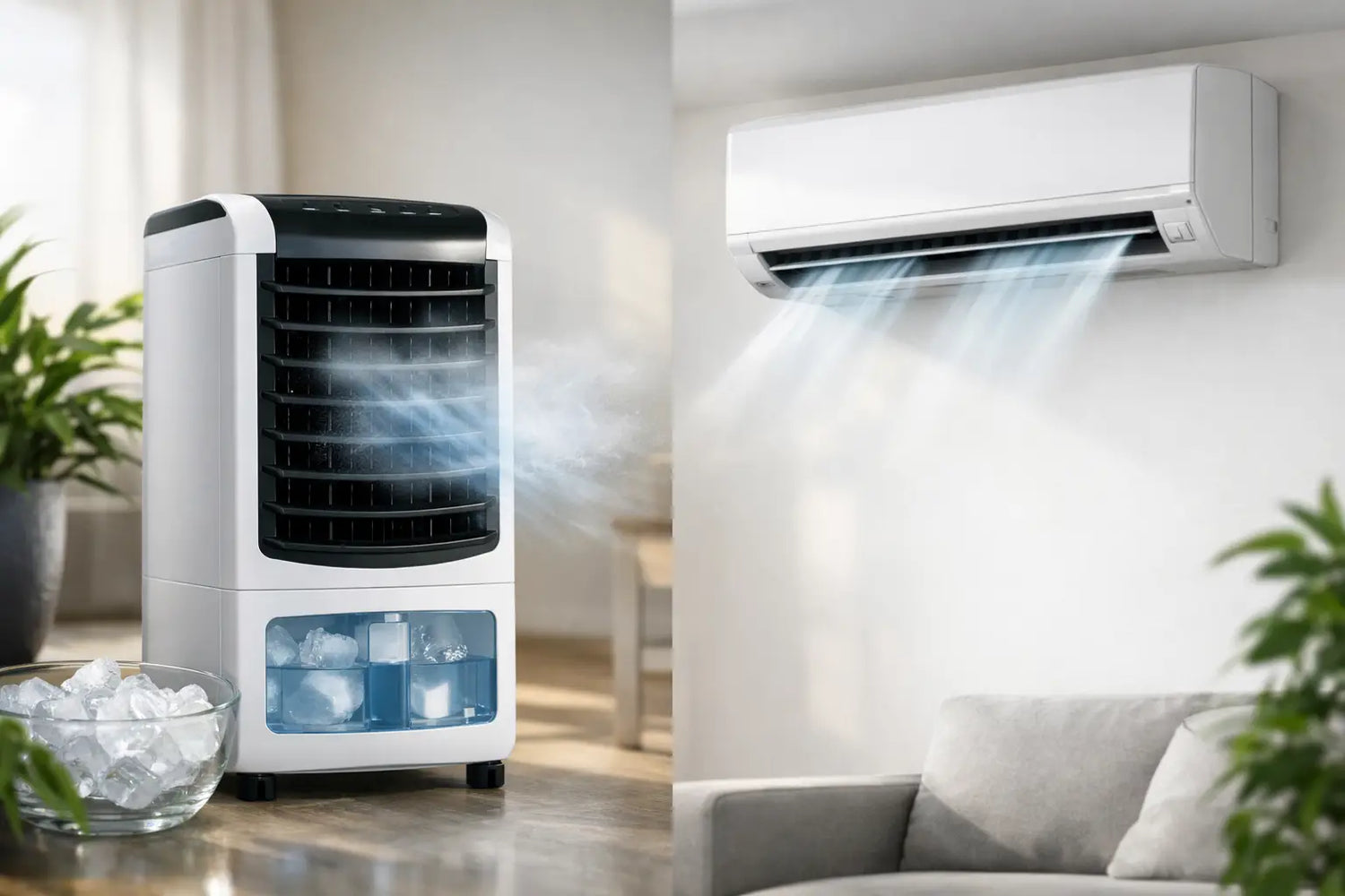 Er en luftkøler og aircondition det samme?