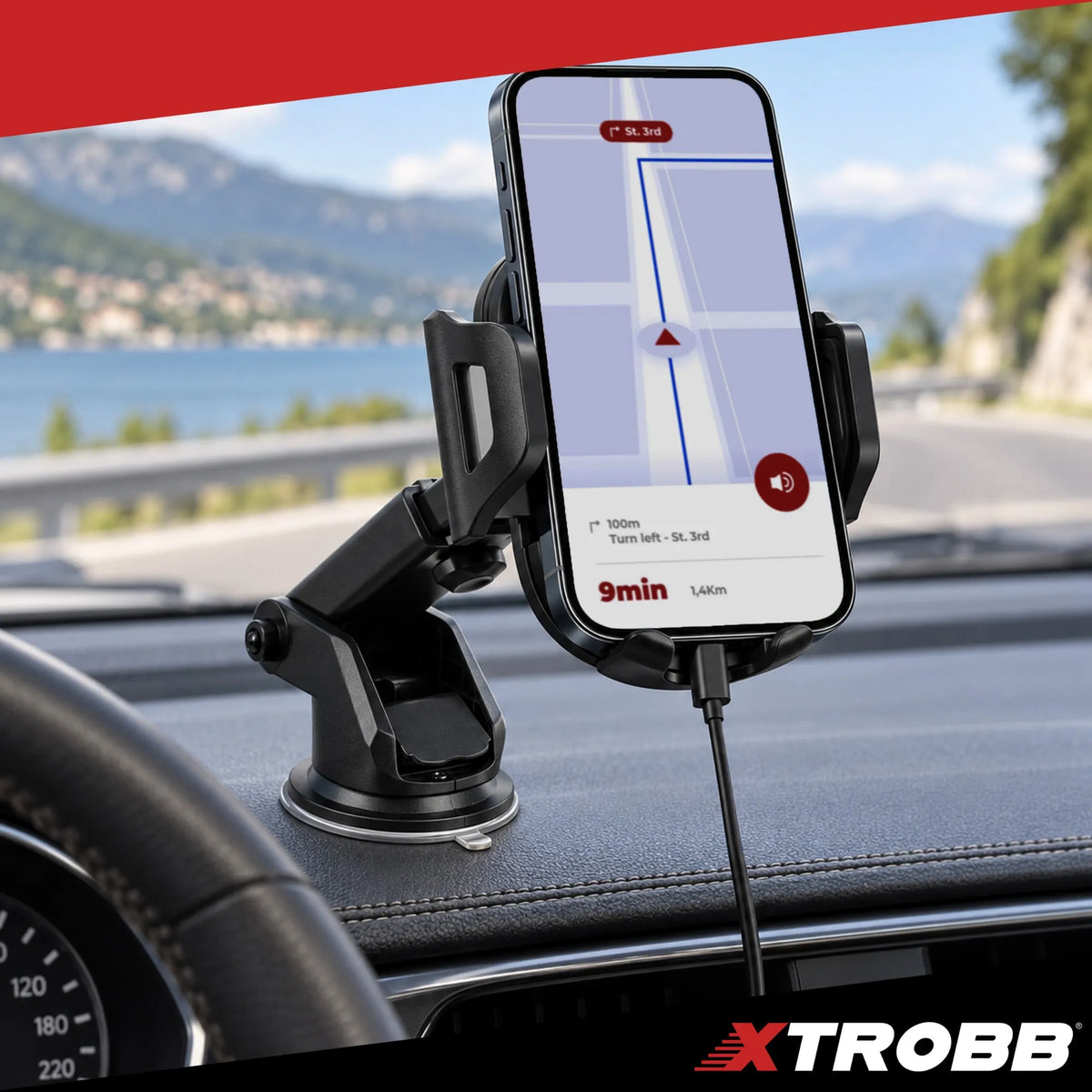 Telescopic Car Phone Mount with Suction Cup