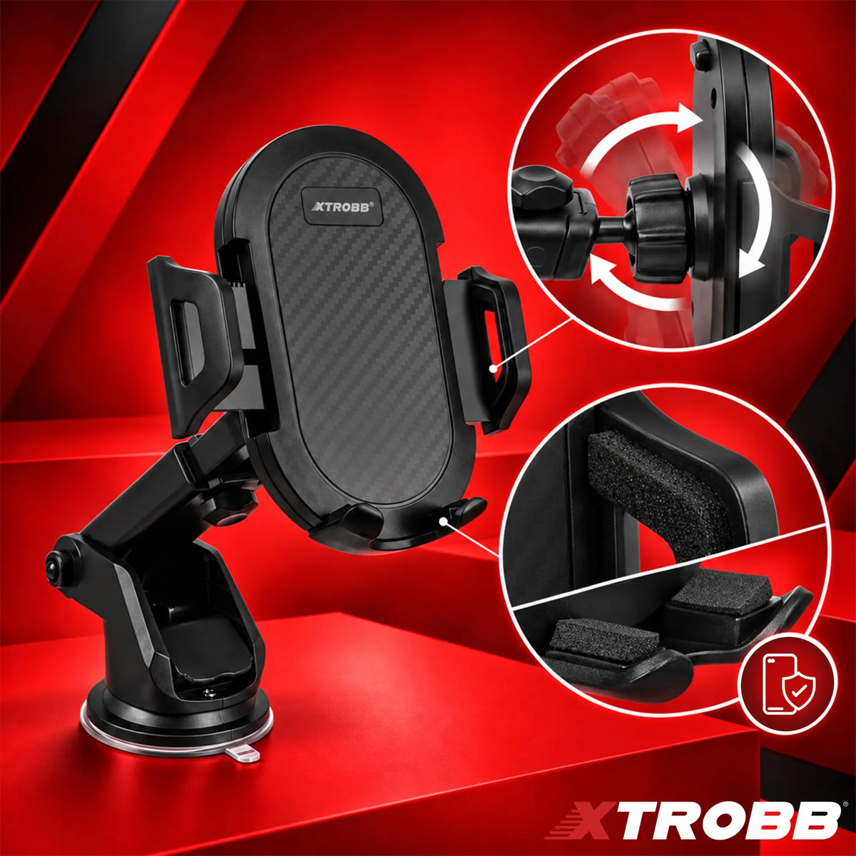 Telescopic Car Phone Mount with Suction Cup
