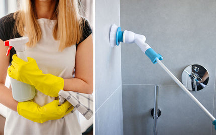 Sladdlös spinnskurmaskin på stav med tillbehör