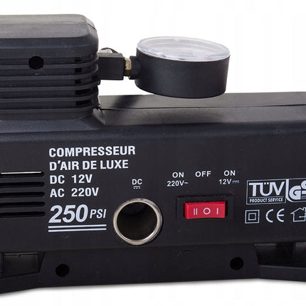 Kompressor til bildæk, cykeldæk, bolde, madrasser