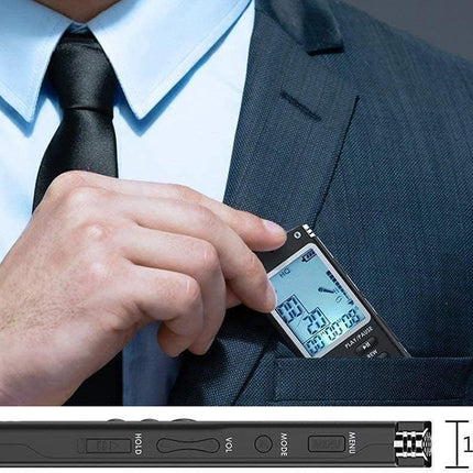 Digital diktafon och MP3-spelare med 8 GB lagringsutrymme och känslig mikrofon