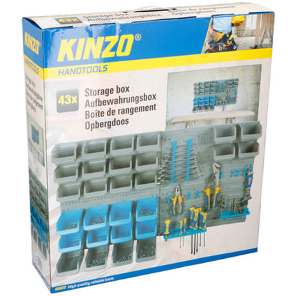 Kinzo Väggmonterad Förvaringsset – 43 Delar för Organiserad Verkstad
