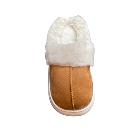 Luksus Dame Hjemmesko i Sort, Brun & Beige