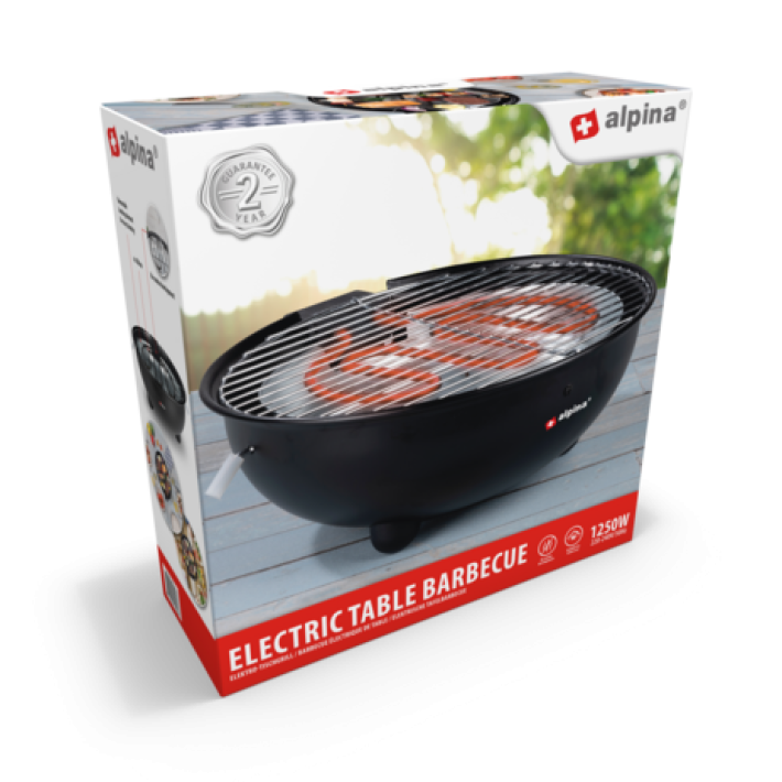 Alpina - Smart och Praktisk Elgrill - Perfekt för inomhus och utomhusbruk 