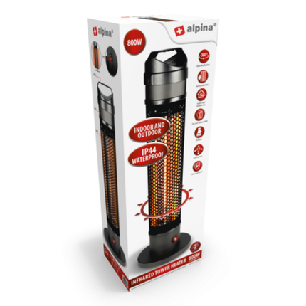 Alpina Infraröd Terrassvärmare 800W – Kompakt och effektiv värmare för utomhusbruk