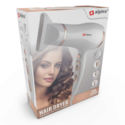 Alpina hårtork 2300W – Kraftfull och effektiv torkning