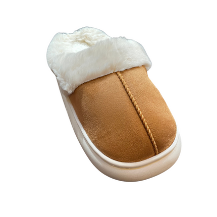 Luksus Dame Hjemmesko i Sort, Brun & Beige