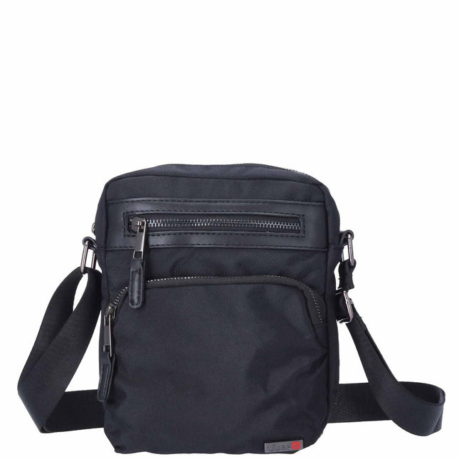 Multifunktionel Bæltetaske/Skuldertaske - Stilren Sort Polyester med Flere Rum