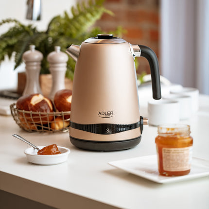 Snygg vattenkokare i rostfritt stål med LCD-skärm och temperaturkontroll – 1,7 L