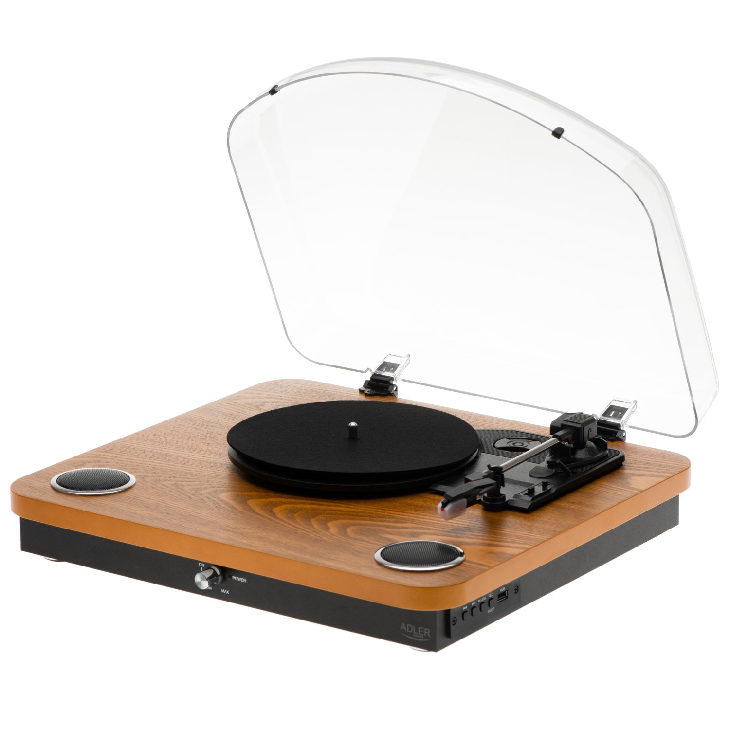 Pladespiller Hvid/træ farve med Bluetooth & USB optagelse