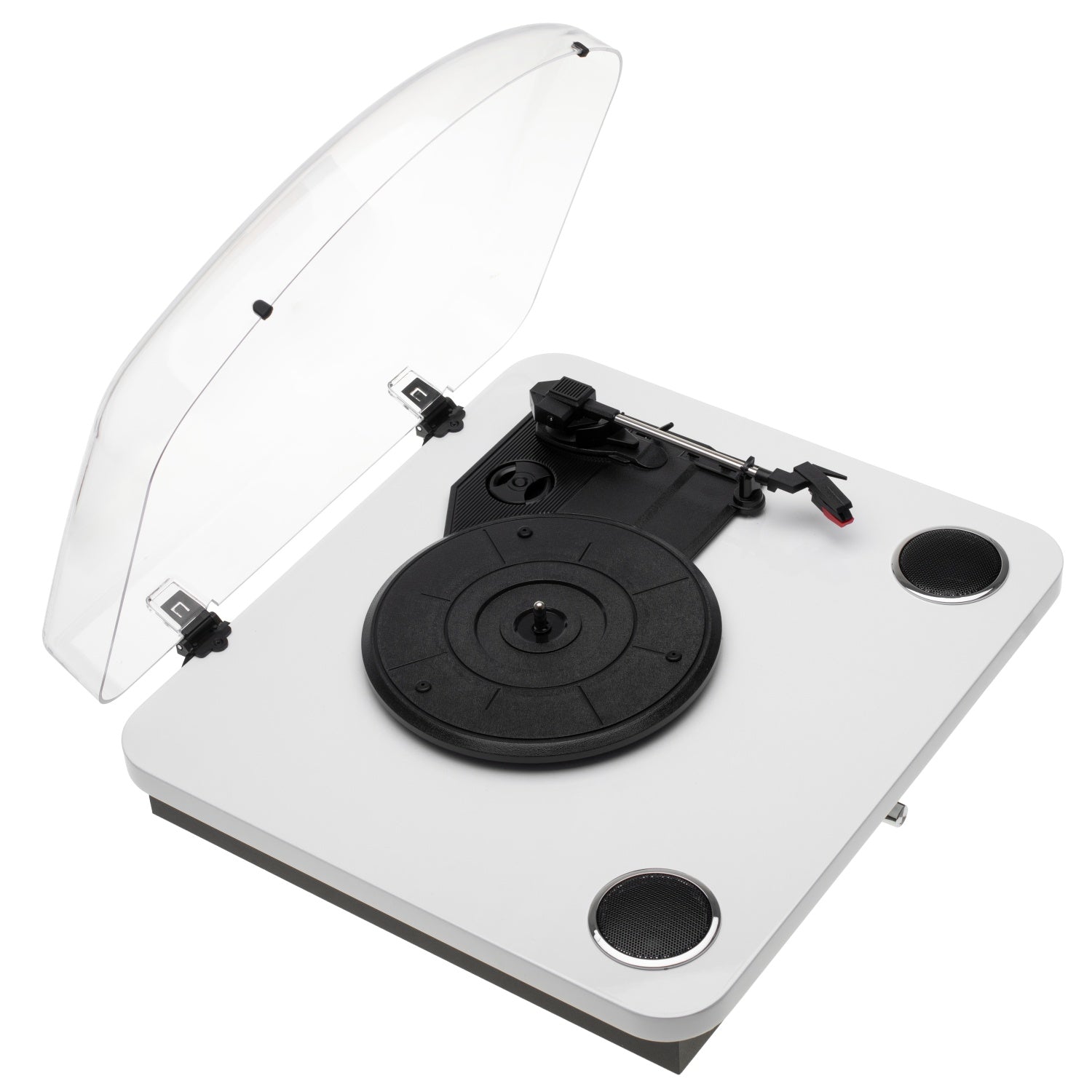 Skivspelare Vit/träfärg med Bluetooth & USB-inspelning