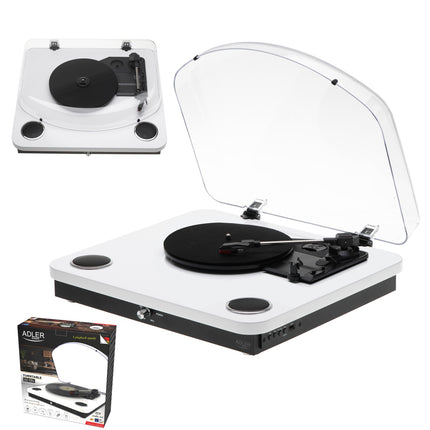 Pladespiller Hvid/træ farve med Bluetooth & USB optagelse