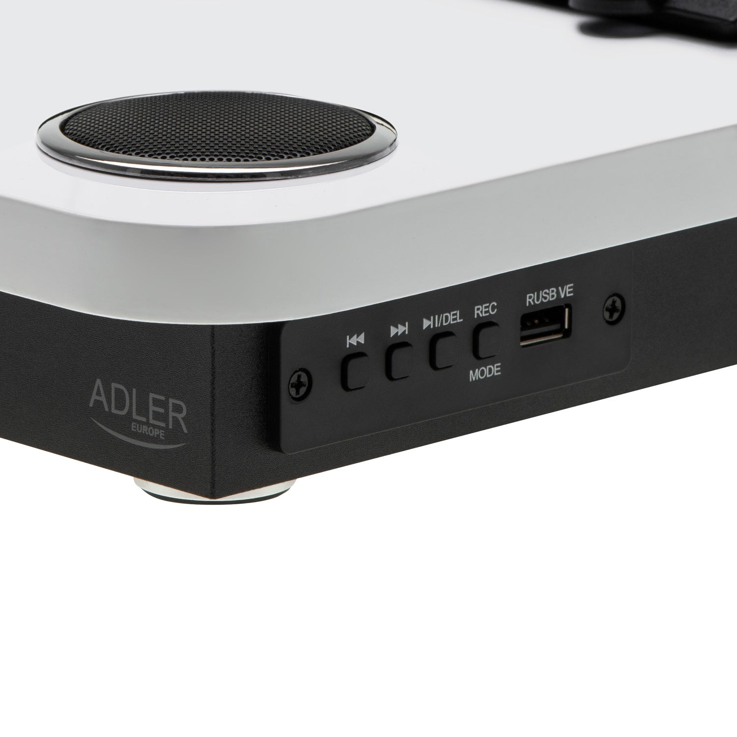 Skivspelare Vit/träfärg med Bluetooth & USB-inspelning
