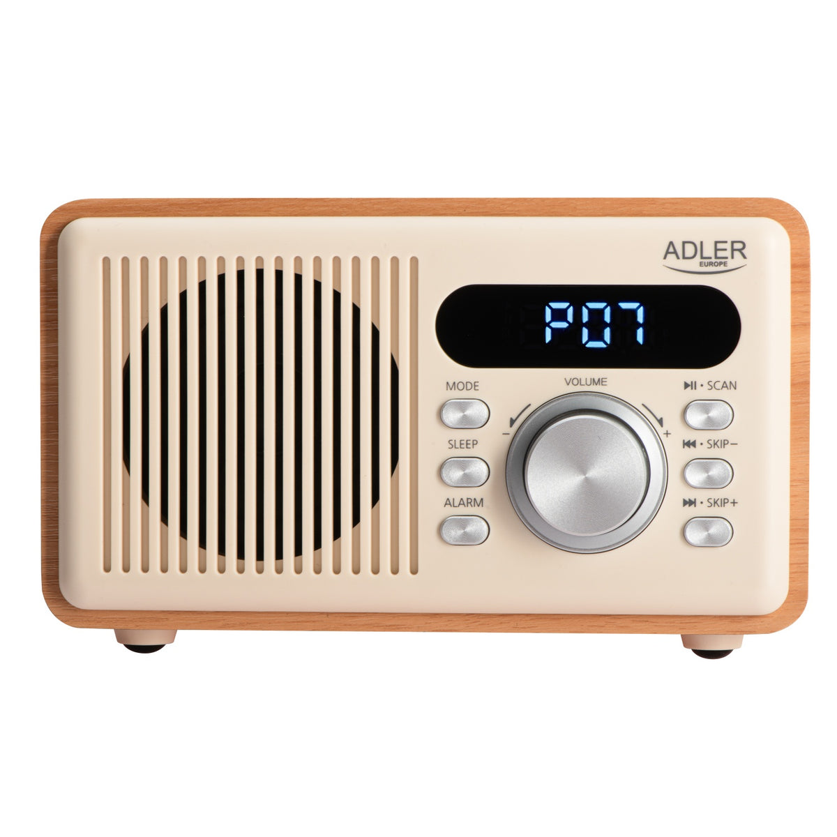 Clockradio med Bluetooth, FM Radio, Alarm & Genopladeligt Batteri