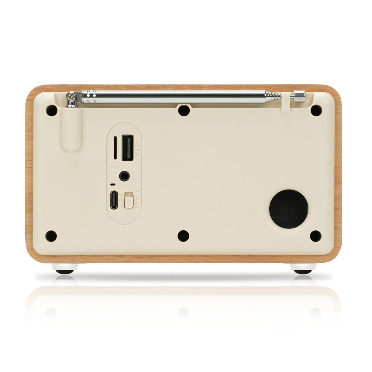 Clockradio med Bluetooth, FM Radio, Alarm & Genopladeligt Batteri