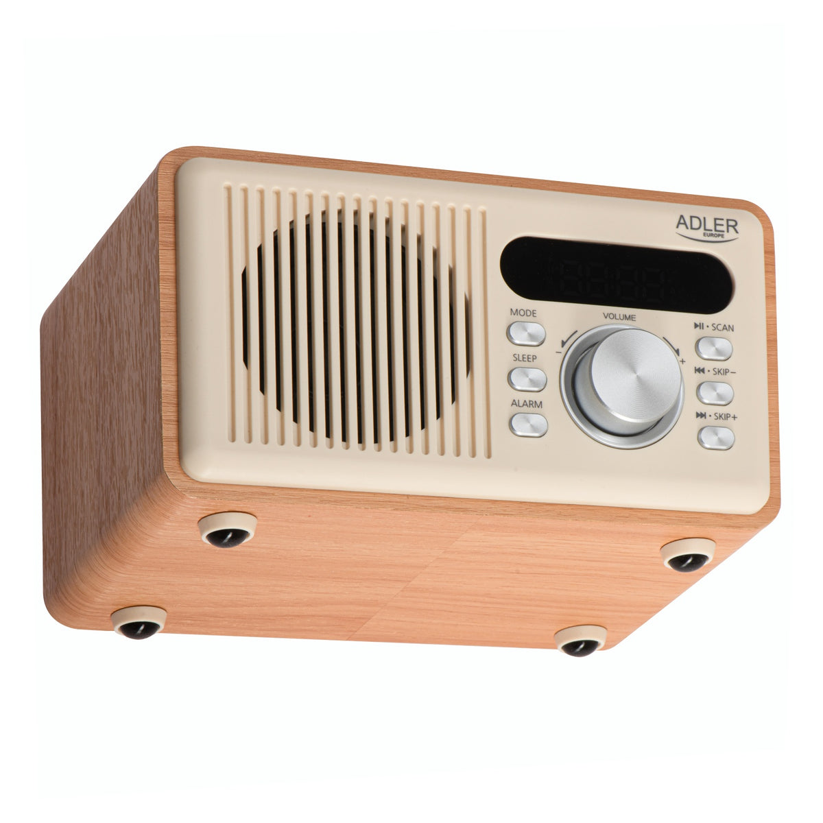 Clockradio med Bluetooth, FM Radio, Alarm & Genopladeligt Batteri