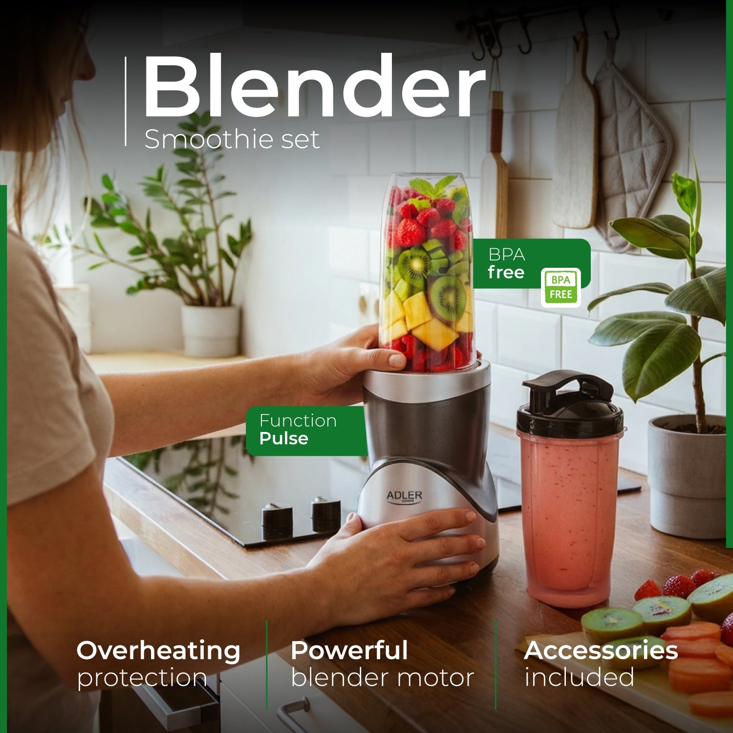 Blender/Smoothie med flasker
