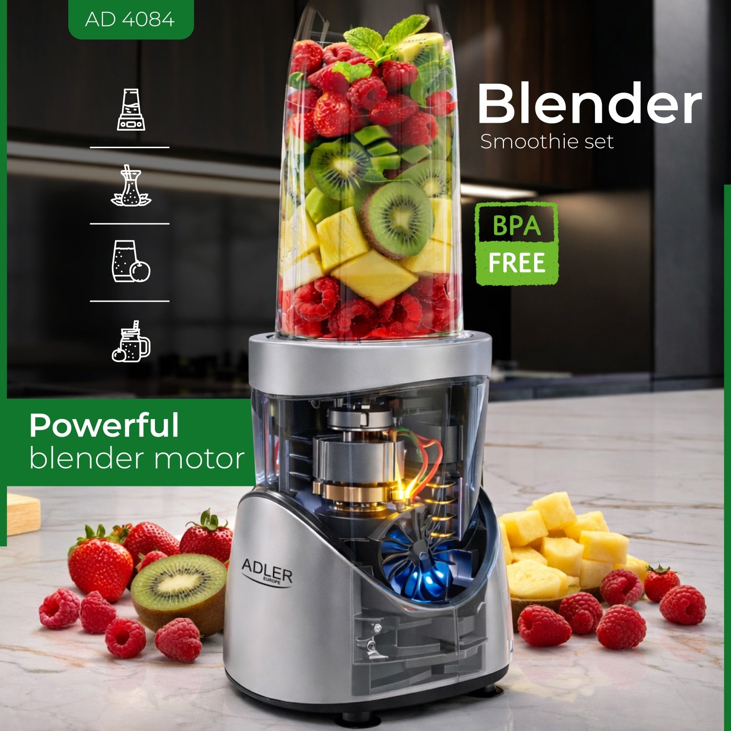Blender/Smoothie med flasker