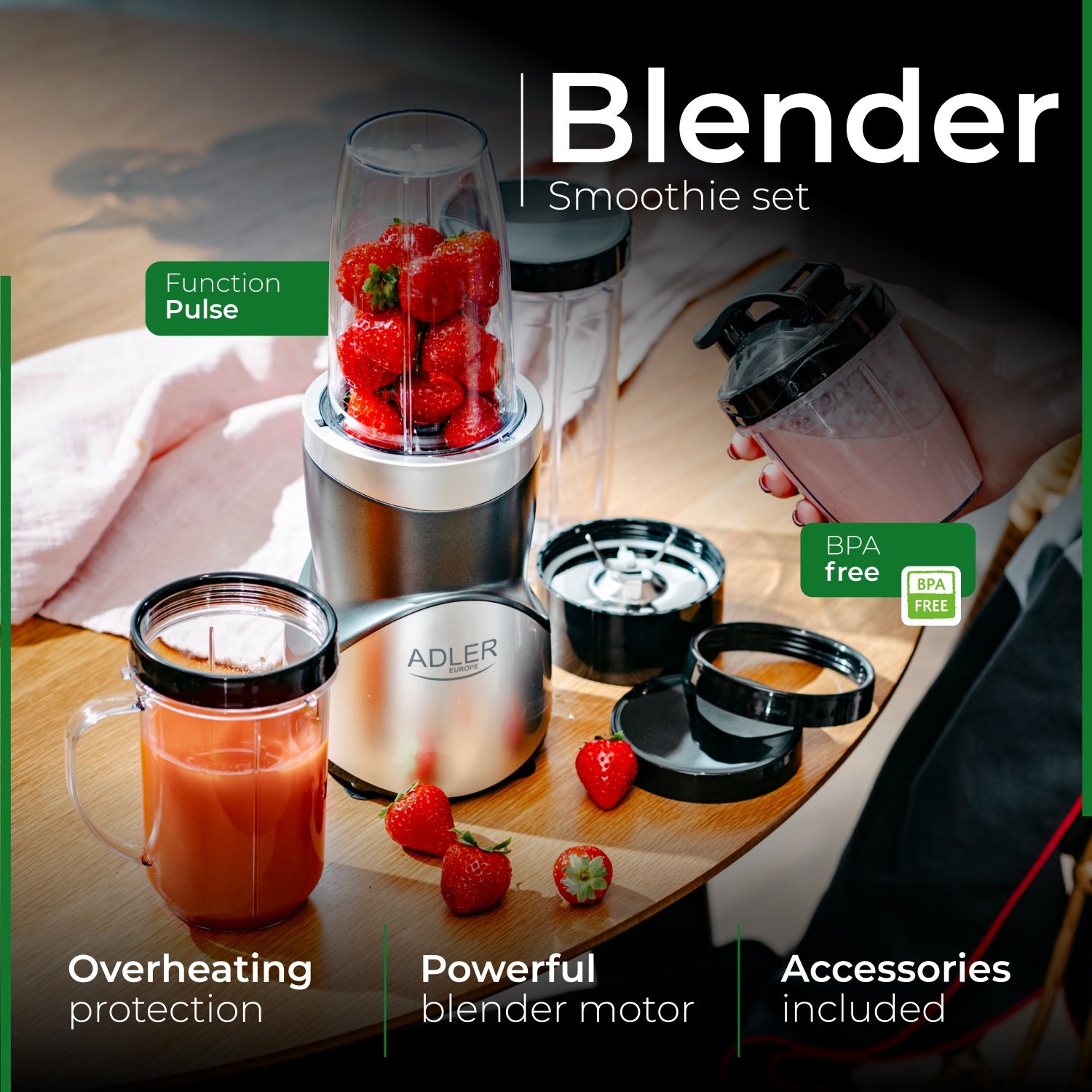 Blender/Smoothie med flasker