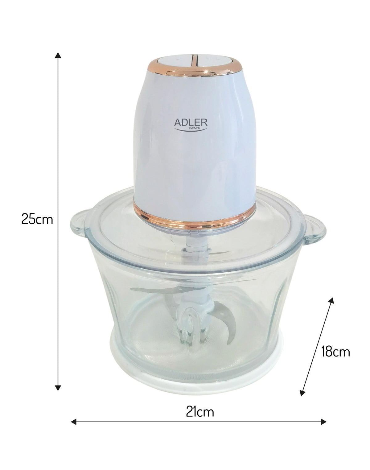 XXL Minihakker 2L – 800W med 4 Knive & 2 Hastigheder