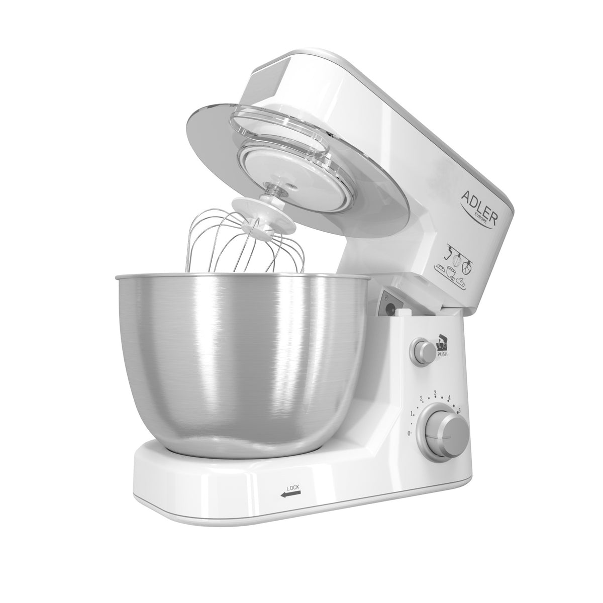 Køkkenmaskine 4L – 1000W med 6 Hastigheder & 3 Tilbehørsdele