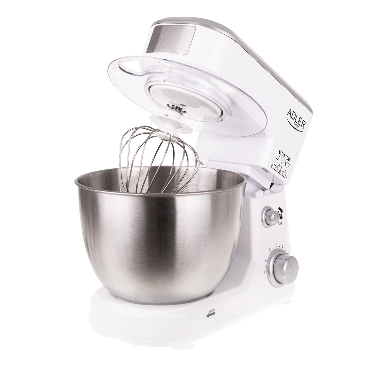 Køkkenmaskine 4L – 1000W med 6 Hastigheder & 3 Tilbehørsdele