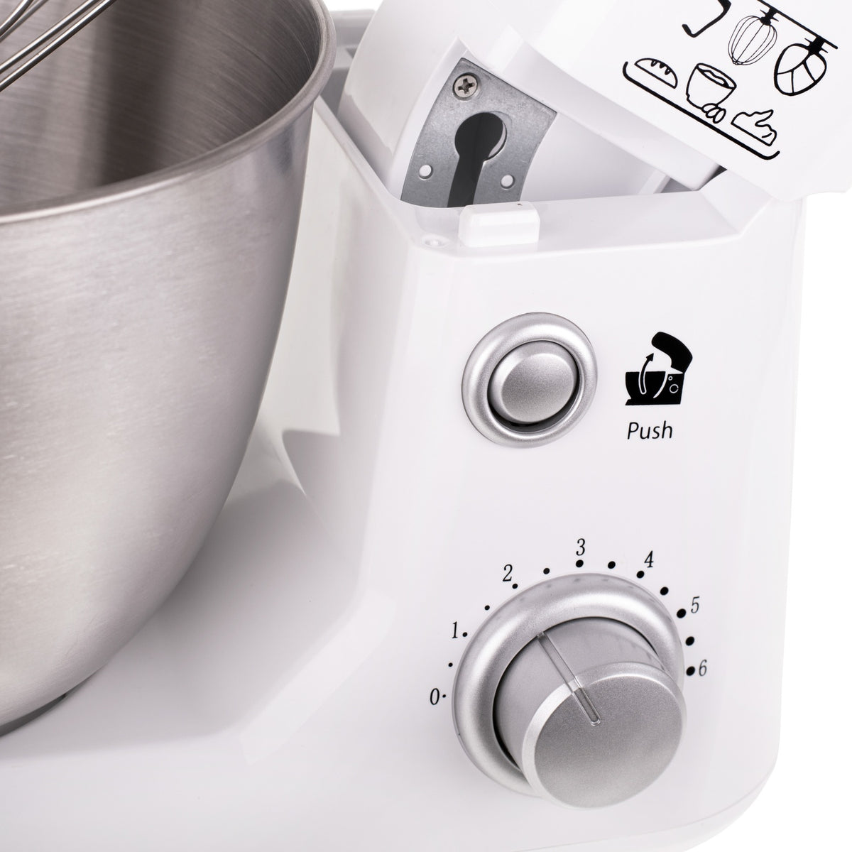 Køkkenmaskine 4L – 1000W med 6 Hastigheder & 3 Tilbehørsdele