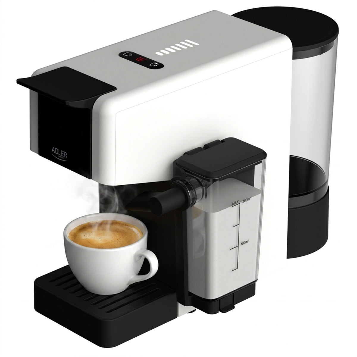 Multikapsel Kaffemaskine med Mælkeskummer – 20 Bar & 1400W