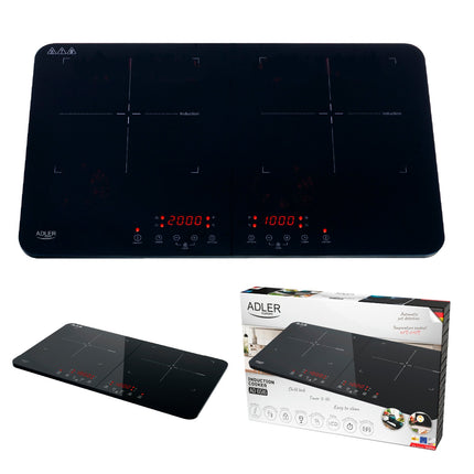 Induktionskogeplade, dobbelt – med Touch Display og Timer