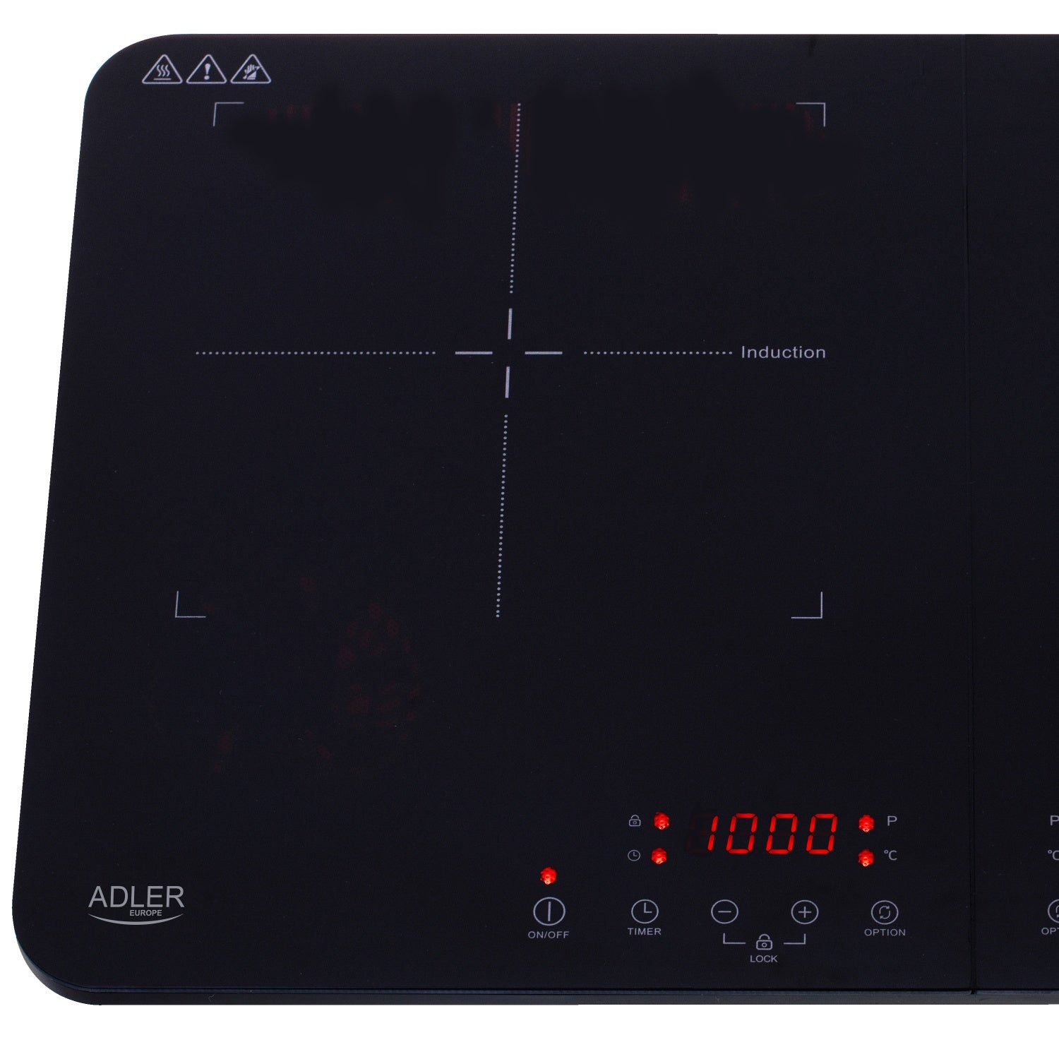 Induktionskogeplade, dobbelt – med Touch Display og Timer
