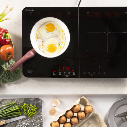 Induktionskogeplade, dobbelt – med Touch Display og Timer