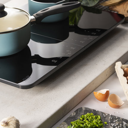 Induktionskogeplade, dobbelt – med Touch Display og Timer