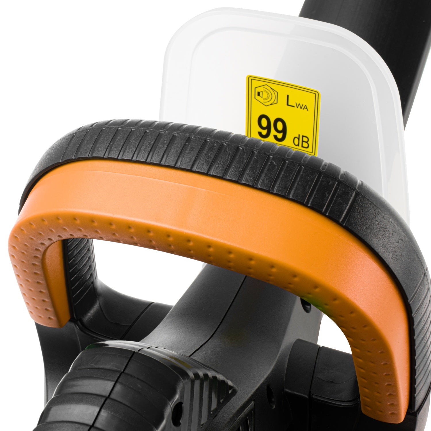 Häcksax 620W, elektrisk med justerbart handtag och säkerhetsutrustning