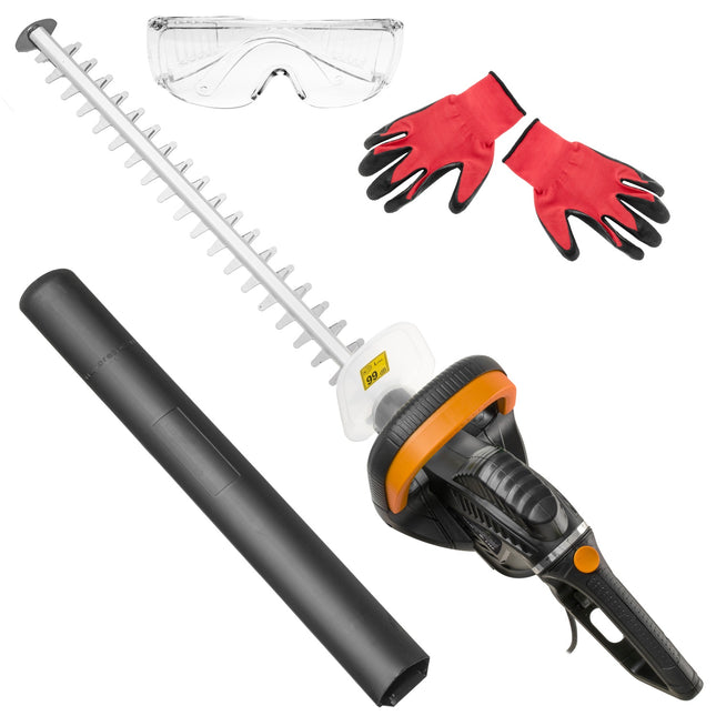 Hækkeklipper 620W, elektrisk med justerbart håndtag og sikkerhedsudstyr