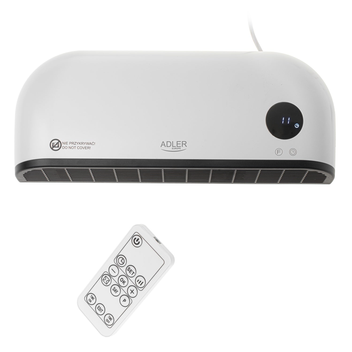 Varmeblæser 2000W LED med fjernbetjening og programmering