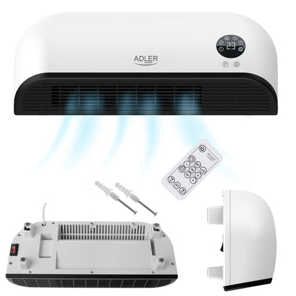Varmeblæser 2000W LED med fjernbetjening og programmering