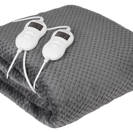 Värmefilt 160 x 150 cm, dubbel, med timer, 2 fjärrkontroller (2 x 60W)