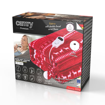Varmetæppe med julemotiv – 160x180 cm, dobbelt - varmeindstillinger & timer (120W)