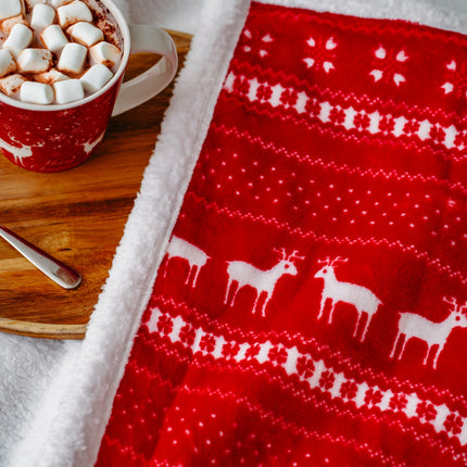 Varmetæppe med julemotiv – 160x180 cm, dobbelt - varmeindstillinger & timer (120W)