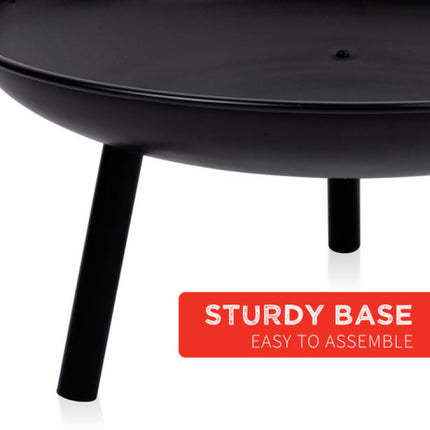 Stort Bålfad på Ben i Sort Metal