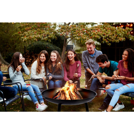 Stort Bålfad på Ben i Sort Metal