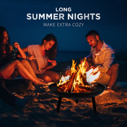 Stort Bålfad på Ben i Sort Metal