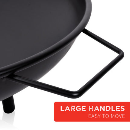 Stort Bålfad på Ben i Sort Metal