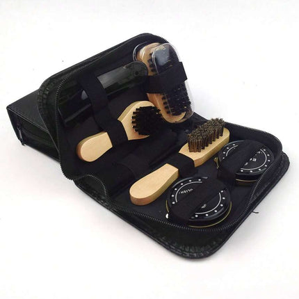 Alt-i-Én Skopudsesæt i Læderetui - Til Glans og Vedligeholdelse