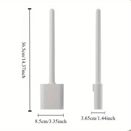 Toalettborste med platt silikonhuvud och skål med botten