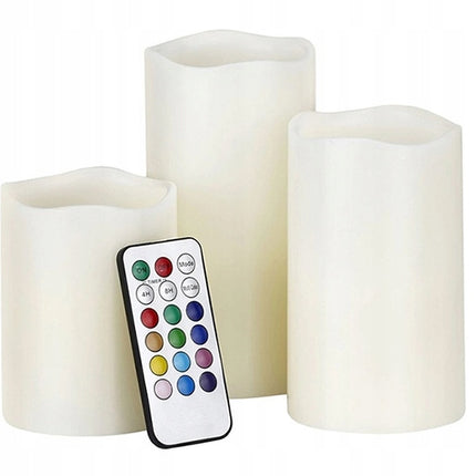 LED-ljus med fjärrkontroll, kan Ljus i 12 färger - Set med 3 st.