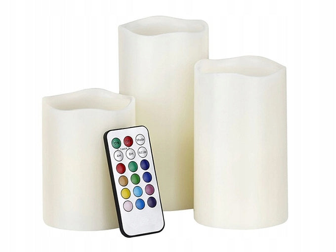 LED-ljus med fjärrkontroll, kan Ljus i 12 färger - Set med 3 st.