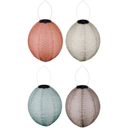 Rispapir solcellelamper i 4 farver