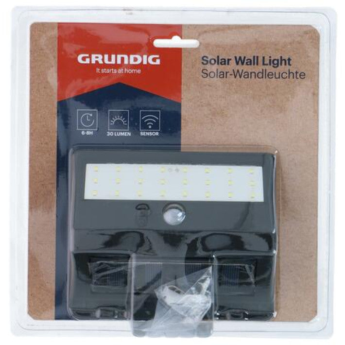 GRUNDIG Solcelle Væglampe til Udendørsbrug – Energibesparende og Automatisk Tænd/Sluk